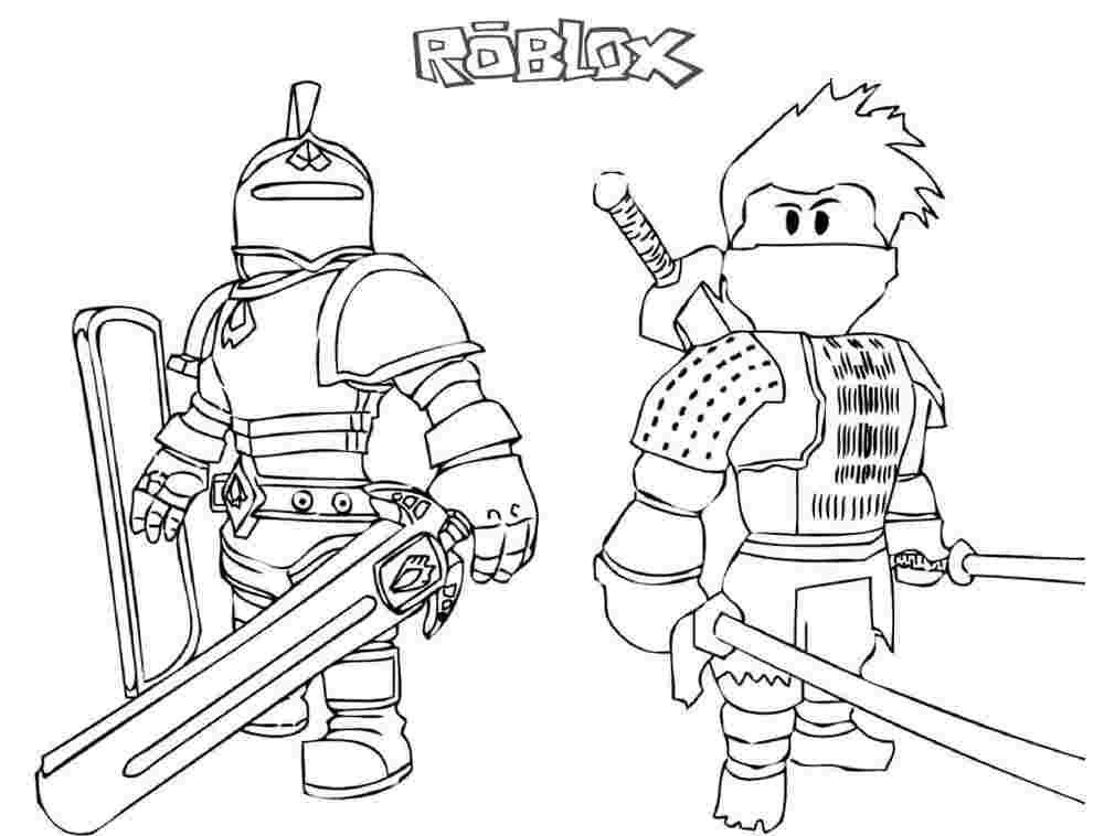 Online coloring book: Coloring page Roblox ninja and knight